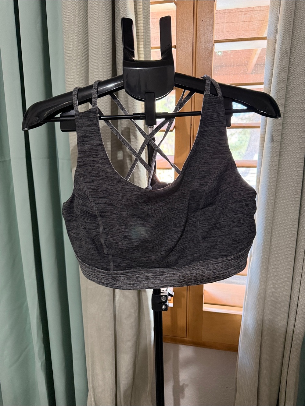 torrid Dark Heather Gray Crisscross Back Sports Bra